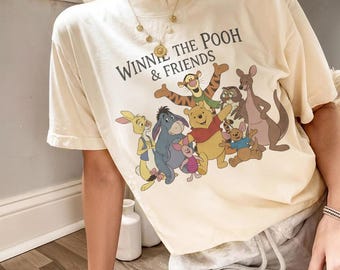 Winnie The Pooh And Friends Shirt,, Vintage Winnie The Pooh Shirt, Retro Pooh Bear Graphic Tee, Vintage Disney Cartoon Shirt