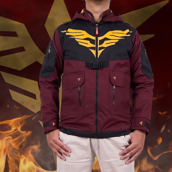 D-E 41 X Gundam Offizielle Collaboration Techwear Windbreaker Hoodie Jacke Sinanju