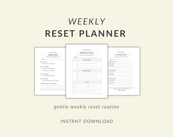 Gentle Weekly Reset Planner | Minimal ADHD Printable Planner
