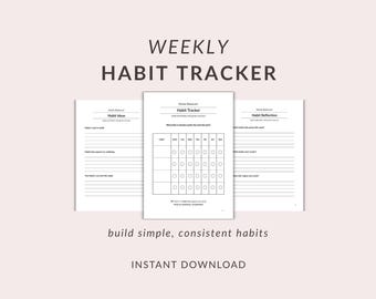 ADHD Friendly Weekly Habit Tracker | Minimalist Printable PDF (A4, US Letter)