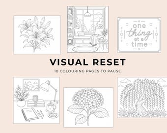 Printable Adult Coloring Pages | Visual Reset | Minimal Digital Coloring Book | iPad & PDF