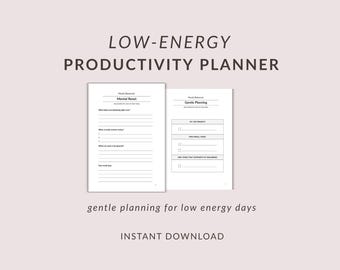 Low Energy Planner | Reset Checklist Printable | Burnout Support PDF | A4 & US Letter