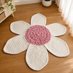 Sunflower Crochet Rug Pattern PDF, Flower Floor Mat Pattern, Nursery Rug, Home Decor Crochet Pattern, Instant Download