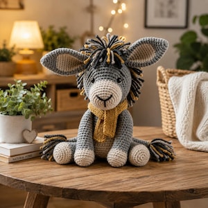 Virkat åsnamönster PDF | Amigurumi åsna plyschleksak | Bondgårdsdjur Barnkammardekor Babyshower Påskpresent | Digital nedladdning