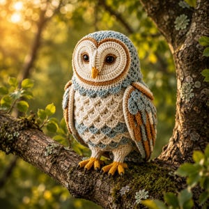 Realistic Barn Owl Crochet Pattern PDF | Amigurumi Owl Plush Tutorial | Woodland Bird Crochet Pattern | DIY Gift | Instant Download