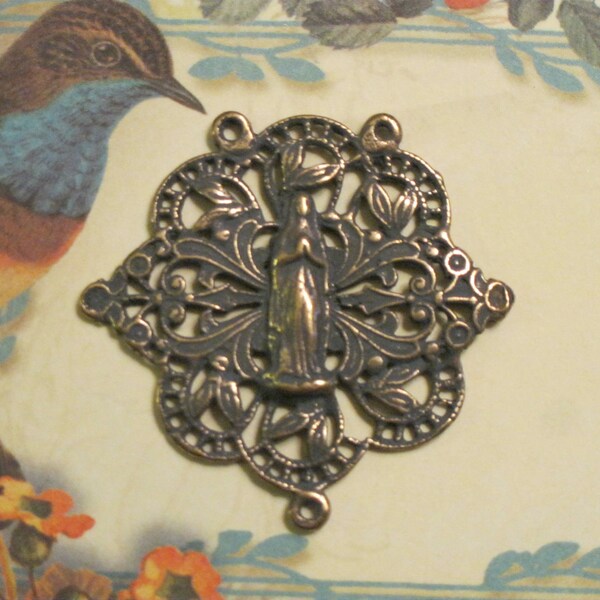 Lourdes French Lace   Bronze Rosary Center