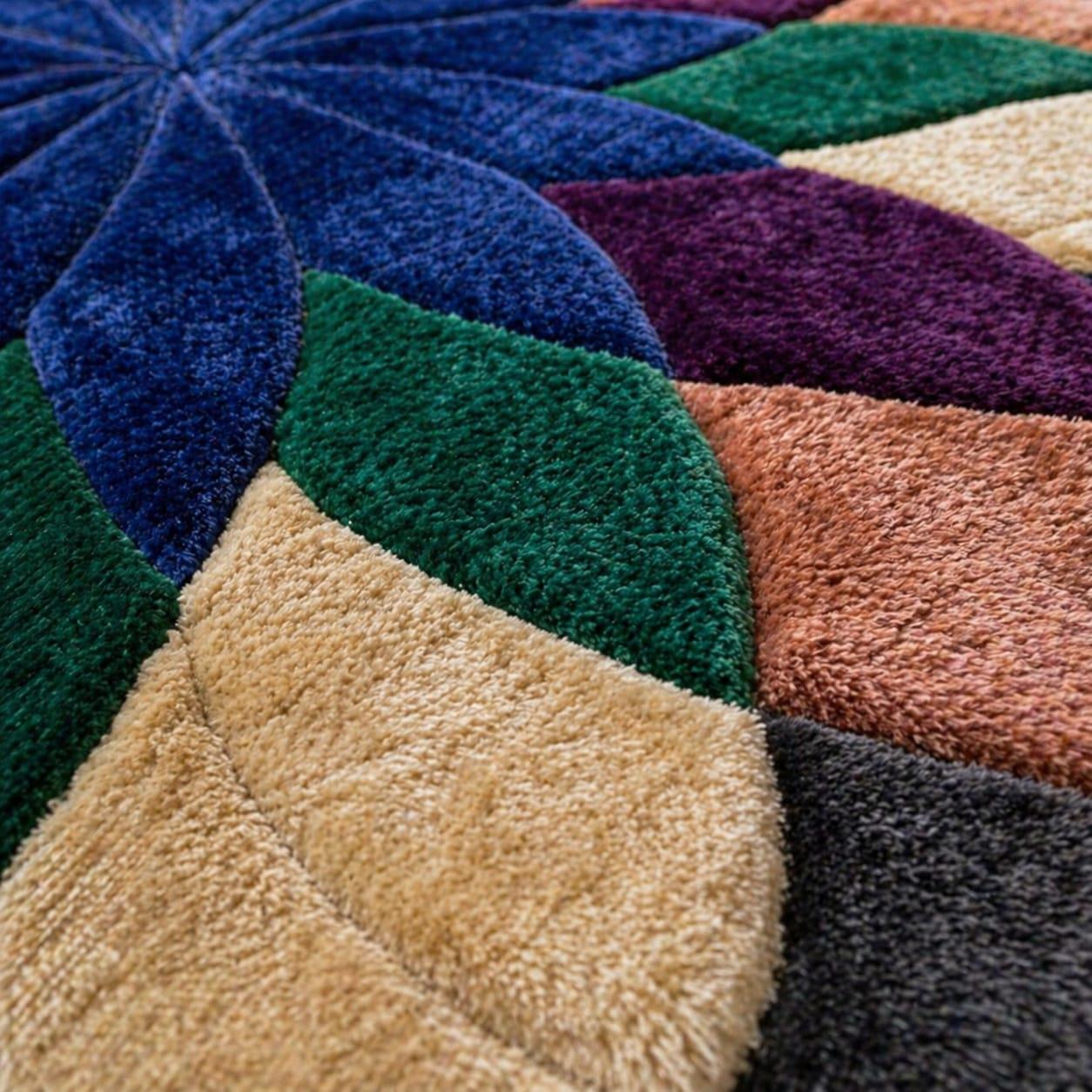 Handmade Colorful 3D Petal Tufted Rug - Large Multi-color Floral Area ...