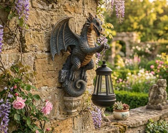 Dragon Statue Solar Lamp Outdoor Yard Decor