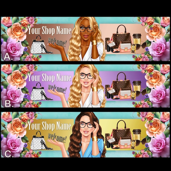 FLORAL FASHION URBAN Premade Banners-fashion Shop Cover