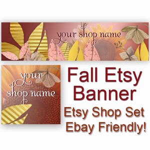 BELLISSIMO set di banner Etsy AUTUNNO/Autunno, banner Etsy autunno preconfezionato, banner Etsy foglie, banner Etsy autunno, elegante Etsy, eBay, arte autunnale