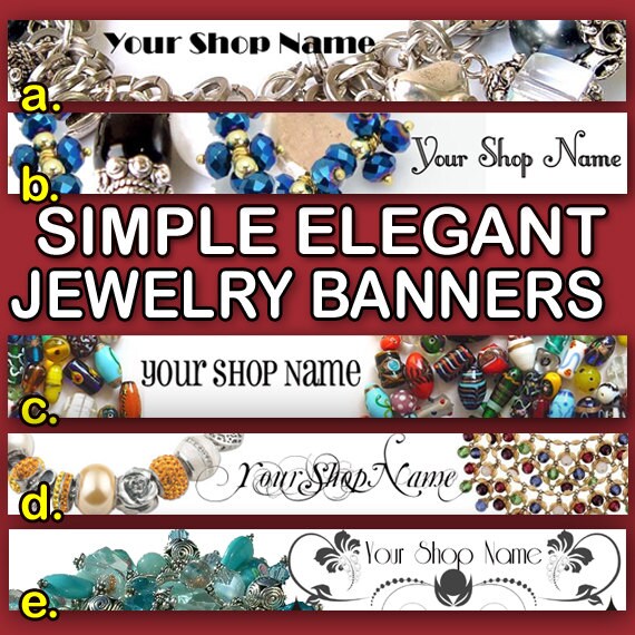 SIMPLE ELEGANT JEWELRY Banners for Your Shop Jewelry Banners Etsy