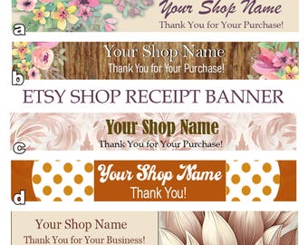ETSY RECEIPT BANNERS,Invoice Banners,Thank You for Order Banners,Etsy Templates,Shop Graphics,Digital Download,Easy Upload,Package Receipt