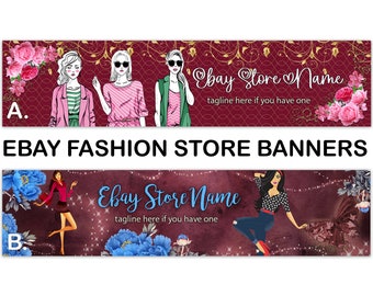 EBAY FASHION STORE Banners-Premade Ebay Banner-Ebay Template-Ebay Store-Womens Shop Ebay-Elegant Ebay,Ebay Header,Ebay Clothing Store