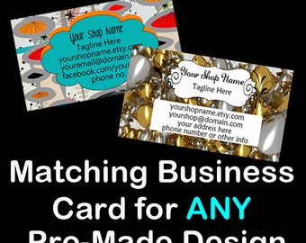 MATCHING BUSINESS CARD Design for any Pre-Made Banner,Business Cards,Custom Design,Pre-Made Business Card,Etsy Large Banner