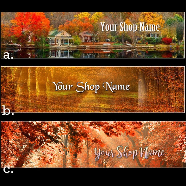 FALL - Herfst Etsy Banners, Fall Color Banners, Herfst Shop Banners, Premade Fall Banners, Etsy Grote Cover Banner, Oranje Rode Bladeren