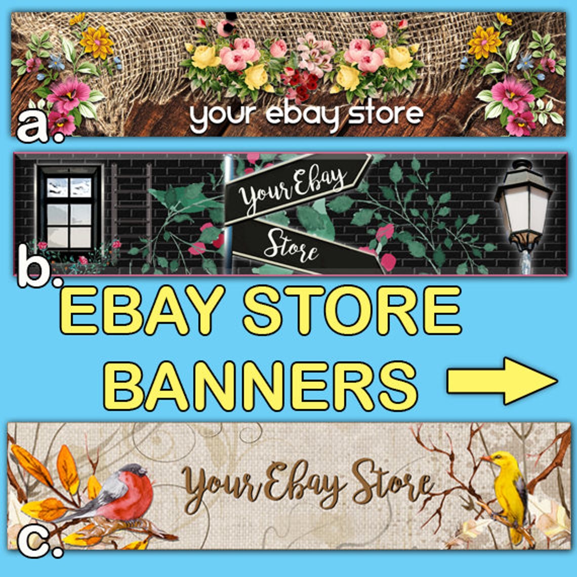 EBAY STORE BANNERSPremade Ebay EbayEbay Etsy