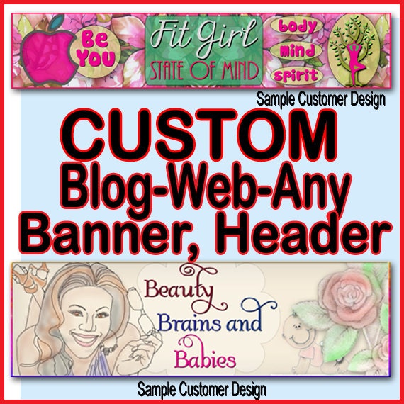 Custom Blog Header Custom Web Blog Banner Custom Website Etsy