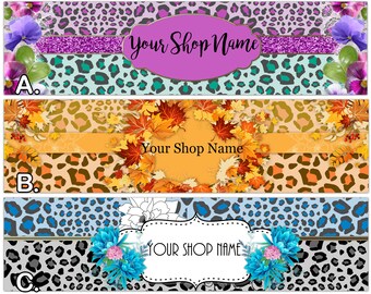 LEOPARD COLORFUL Premade Etsy Banners-Etsy Shop Cover-Jewelry Banners-Fashion Etsy-Elegant Floral Etsy,Ebay Billboard,Spring Etsy,Ebay Store