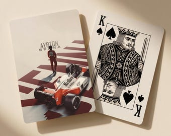 Juego de cartas de póker de Ayrton Senna / Juego de cartas de póker de Senna / Noche de juegos de cartas de póker / Carta de póker / Cartas de póker vintage F1 / Cartas de póker F1
