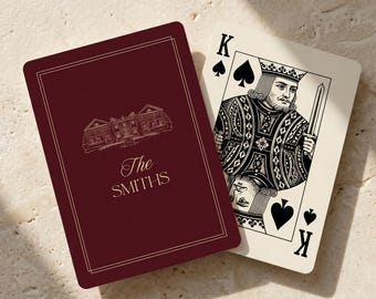 Juego de cartas personalizado para noche de juegos familiares, baraja de póker personalizada, estuche de presentación para recuerdos de boda, cartulina premium, regalo de boda de lujo