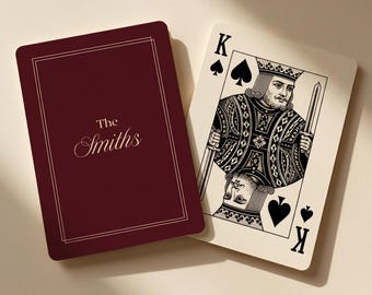 Juego de cartas personalizado para una noche familiar, regalo familiar, juego de póker personalizado, estuche de exhibición para recuerdo de boda, cartulina premium, diseño de lujo
