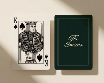 Juego de cartas personalizado para la noche de juegos en familia, baraja personalizada, juego de póker, libro de firmas para bodas, cartulina premium, cartas de juego de lujo con nombre personalizado.