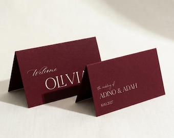 Tarjeta de mesa para boda de estilo retro Old Money Plantilla de tarjeta de nombre para boda Etiqueta de nombre de invitado Tarjeta de nombre de mesa para boda Decoración de mesa para boda