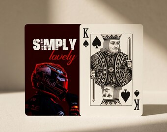 Juego de cartas de póker de Max Verstappen / Juego de cartas de póker de Red Bull / Noche de juegos de cartas de póker / Carta de póker de F1 / Carta de póker estética / Cartas de póker vintage