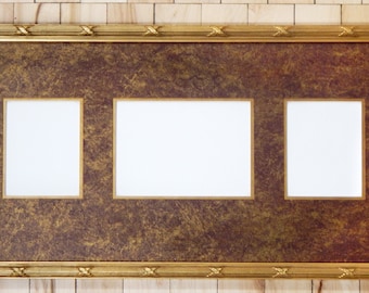 Triple Opening Mat in Gold Frame