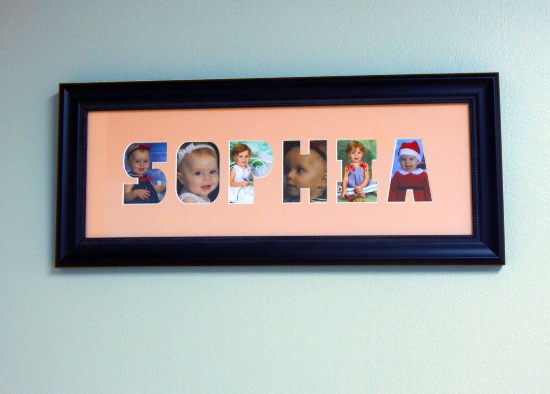 Custom Personalized Child's Name Picture Mat and Frame Etsy