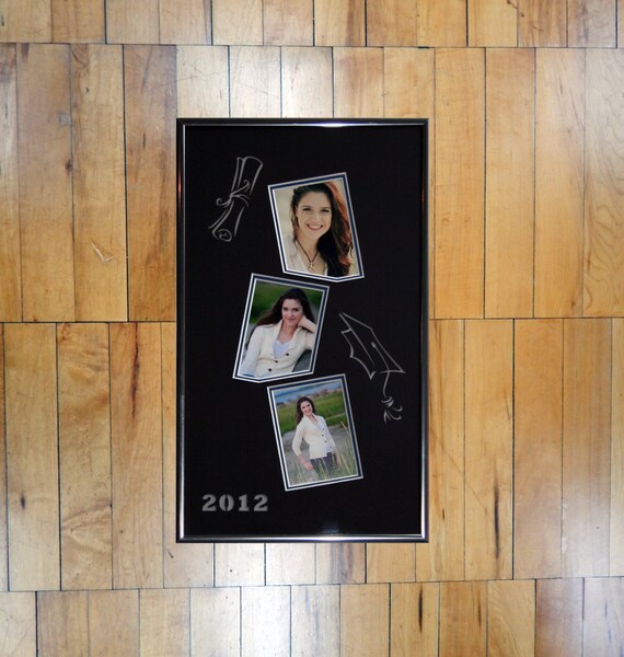 Custom Personalized Senior Picture Trio Collage Frame Image 0