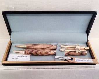 Zebrawood Football Pen & Pencil Set by Gene Myatt