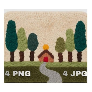 Mönster för tuftning av mossmatta, gör-det-själv-väggkonst (digital nedladdning)