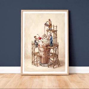 Lámina de pastel de chocolate / Decoración de pared para pequeños chefs reposteros / Póster divertido de postres / Regalo para reposteros