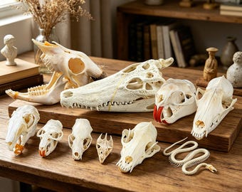 Curated Real Animal Skull & Bone Collection, Vulture Culture Gothic Cabinet Curiosities, Ethically Sourced Specimens for Oddity Collectors