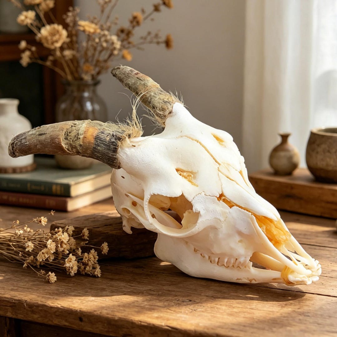 Ethically Sourced Real Sheep Skull With Horns, Desert Boho Western ...