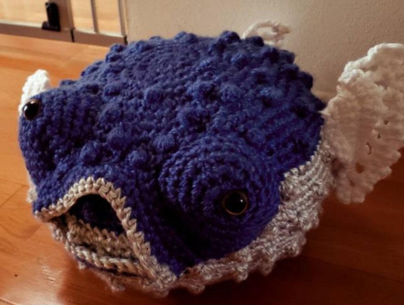 Crochet Pattern Peter the Puffer Fish Pillow Amigurumi Pattern, Fish