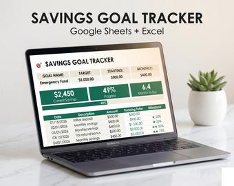 Kalkylblad för sparmål | Sparkalkylator | Google Sheets + Excel
