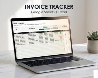Kalkylblad för fakturaspårning | Google Sheets + Excel | Faktureringslogg för frilansare | Betalningsspårning | Småföretag