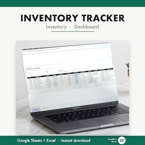 Inventory Tracker Spreadsheet | Google Sheets + Excel | Stock Management | Reorder Alerts | Small Business Inventory
