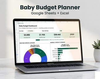 Kalkylblad för budgetplanerare för nyfödda | Google Sheets + Excel | Kostnadsspårning för nyfödda, graviditetsbudget, utgiftsplanerare för barn, checklista för nyfödda