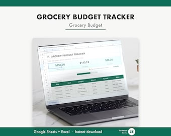 Grocery Budget Tracker Spreadsheet | Weekly Food Budget | Google Sheets + Excel