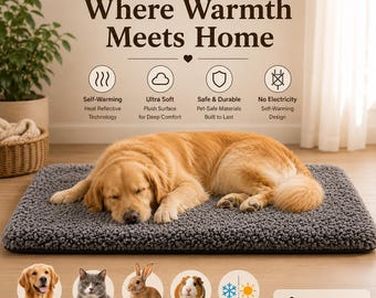 Self-Warming Pet Pad – Cozy Thermal Mat for Dogs, Cats, Small Pets (No Electricity)