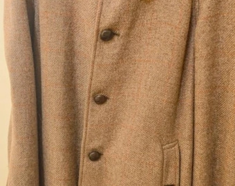 Vintage Burberrys Irish Tweed Coat – 100% Wool Herringbone Long