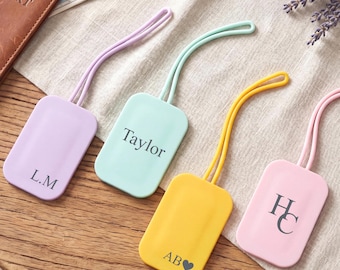 Étiquette de bagage en silicone personnalisée, étiquette de sac monogramme/nom personnalisé, étiquette de voyage, cadeaux de mariage en vrac