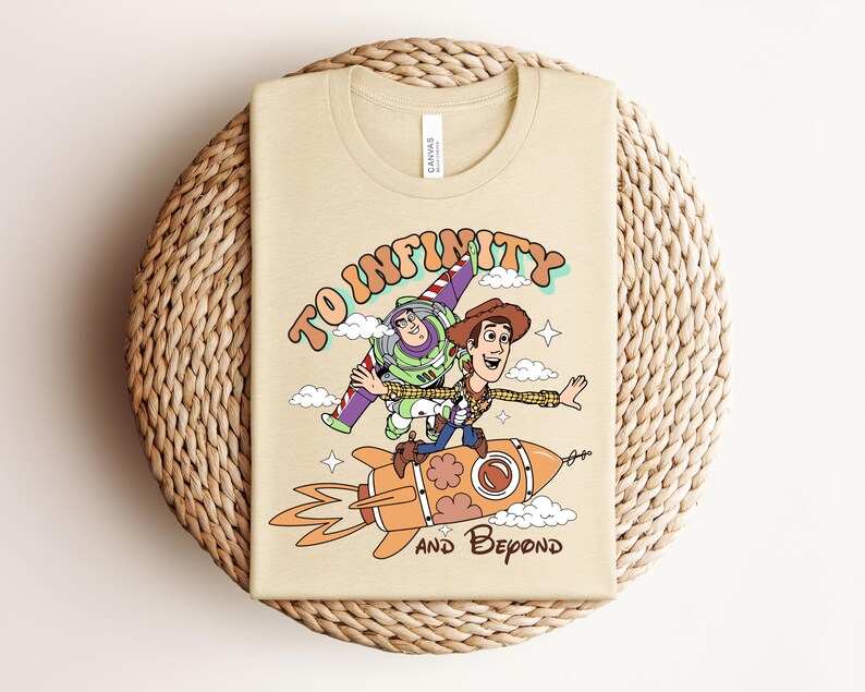 Toy Story Buzz Lightyear Woody T-Shirt, To Infinity and Beyond Tee bild 3