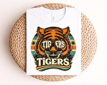 Retro Tigers  Shirt,Tigers Crewneck Tigers Baseball Game Day Apparel Tigers Mascot Shirt