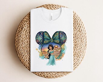 Disney Jasmine Shirt, Jasmine Trip Shirt, Princess Jasmine, Disney Castle Watercolor, Princess Matching, Disney Matching, Minnie Ears Shirt