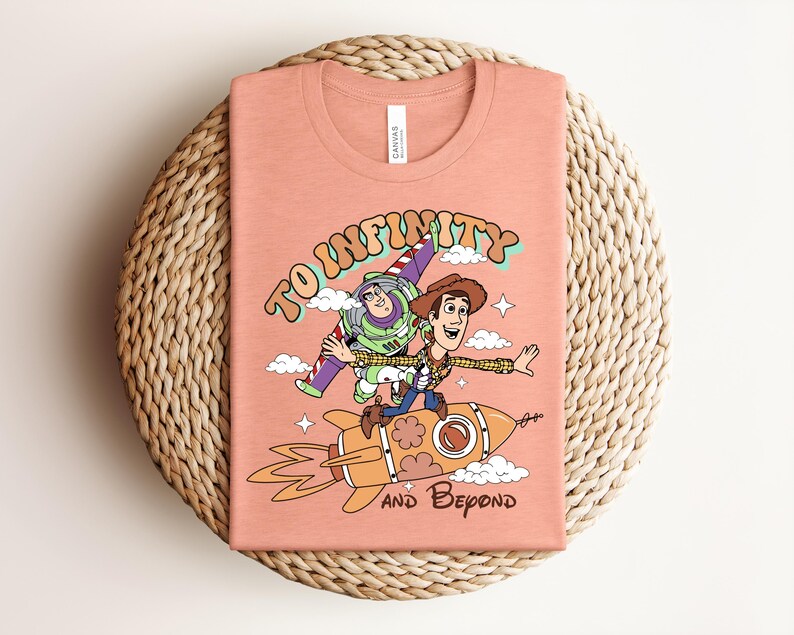 Toy Story Buzz Lightyear Woody T-Shirt, To Infinity and Beyond Tee bild 2
