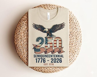 America 250th Anniversary Eagle Shirt, Patriotic Semiquincentennial Tee (Est. 1776)